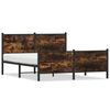 vidaXL Estrutura de cama sem colch&atilde;o 160x200 cm metal carvalho fumado