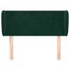 vidaXL Cabeceira de cama c/ abas veludo 83x23x78/88cm verde-escuro
