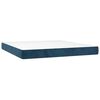 vidaXL Cama box spring c/ colch&atilde;o/LED 180x200 cm veludo azul-escuro