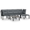 vidaXL 6 pcs conjunto lounge de jardim vime PE preto e cinzento