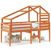 vidaXL Cama alta com telhado 90x190 cm pinho maci&ccedil;o castanho-mel