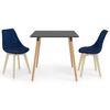 vidaXL 3 pcs conjunto de jantar azul