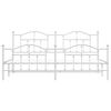 vidaXL Estrutura de cama com cabeceira e p&eacute;s 200x200 cm metal branco