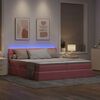 vidaXL Cama com luzes de tira LED Rosa 180 x 200 cm Veludo