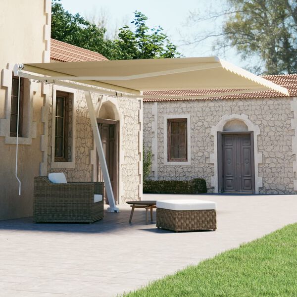 vidaXL Toldo retrátil manual independente 400x300 cm cor creme