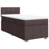 vidaXL Cama com molas/colch&atilde;o 100x200 cm tecido castanho-escuro