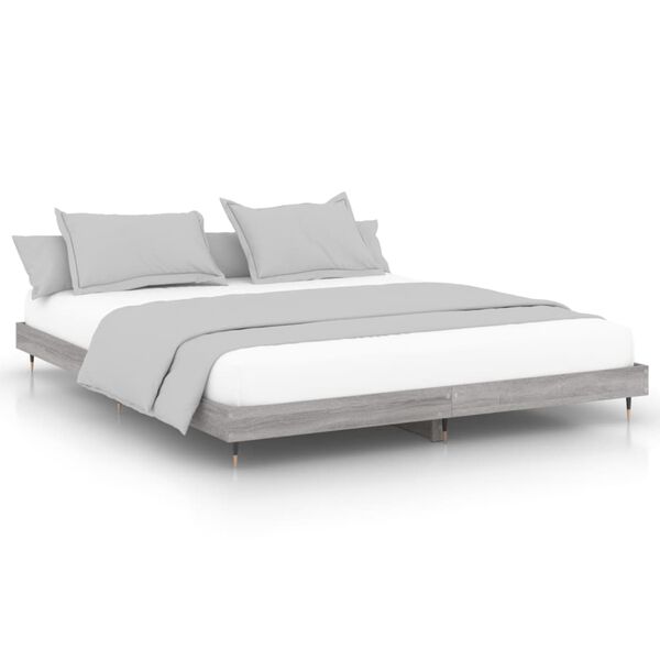 vidaXL Estrutura de cama 120x200 cm derivados de madeira cinza sonoma