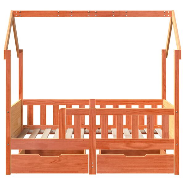 vidaXL Estrutura de cama infantil c/ gavetas 80x170 cm pinho maci&ccedil;o