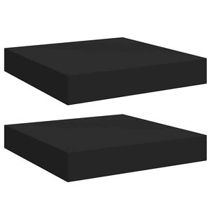 vidaXL Prateleiras de parede suspensas 2 pcs 23x23,5x3,8cm MDF preto