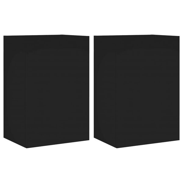 vidaXL M&oacute;veis parede p/ TV 2pcs 40,5x30x60 cm derivados madeira preto