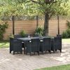 vidaXL Conjunto de Jantar para Jardim 9 pcs Antracite Polipropileno