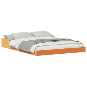 vidaXL Estrutura da Cama Marrom Cera 120 x 190 cm