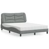 vidaXL Cama com colchão Hvar 140x190 cm tecido cinzento-claro