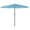 vidaXL Guarda-sol de jardim com poste de a&ccedil;o 324x324x247 cm azul