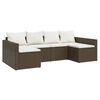 vidaXL 2 pcs conjunto lounge de jardim c/ almofad&otilde;es vime PE castanho