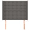 vidaXL Cabeceira cama c/ abas couro artif. 83x16x118/128 cm cinzento