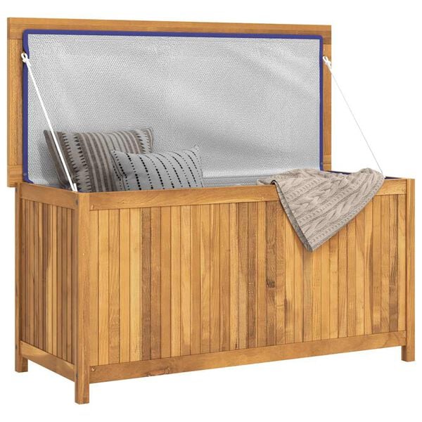 vidaXL Caixa para jardim 114x50x58 cm madeira de teca maci&ccedil;a