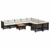 vidaXL 10 pcs conjunto sof&aacute;s de jardim c/ almofad&otilde;es vime PE preto