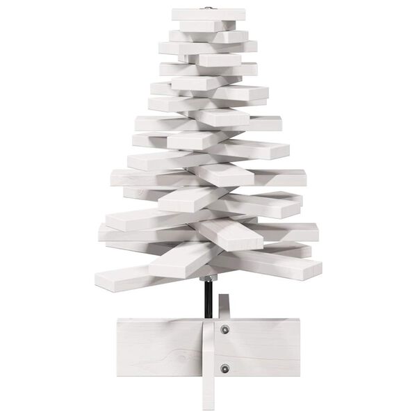 vidaXL &Aacute;rvore Natal decorativa 60 cm madeira de pinho maci&ccedil;a branco