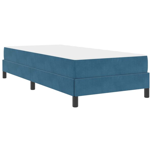 vidaXL Cama Box com colch&atilde;o Azul Escuro 100 x 200 cm tecido