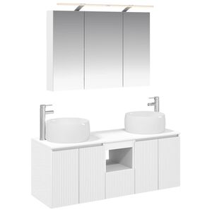 vidaXL Conjunto de Arm&aacute;rios para Banheiro 4 pcs Branco
