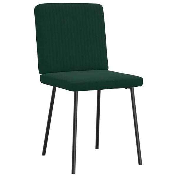 vidaXL Cadeiras de jantar 4 pcs veludo verde-escuro