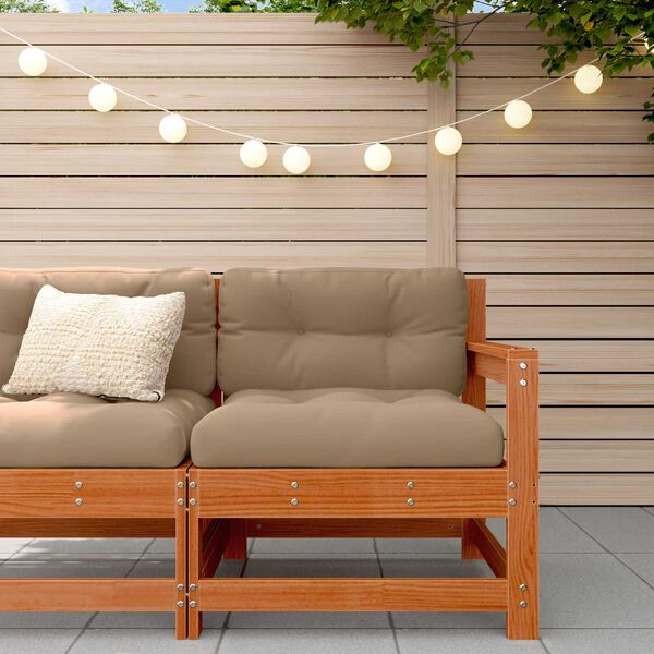 vidaXL Sof&aacute; de Canto para Jardim Madeira de pinho maci&ccedil;o Castanho Cera