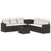 vidaXL Conjunto de Sof&aacute;s 8 unid. Preto e Branco Creme