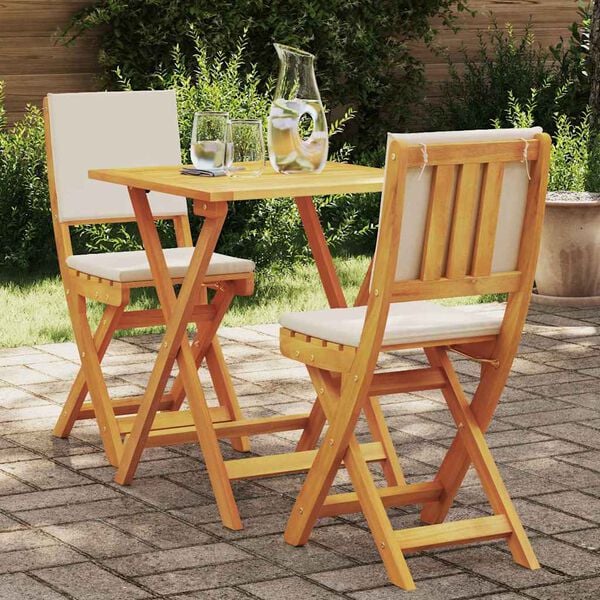 vidaXL Conjunto bistro 3 pcs &Oacute;leo Natural Madeira S&oacute;lida de Ac&aacute;cia