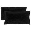 vidaXL Almofada com travesseiro HEERLEN 12 unid. Preto Fleece PV