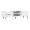 vidaXL M&oacute;vel de TV MOLDE 158x40x49 cm pinho maci&ccedil;o branco