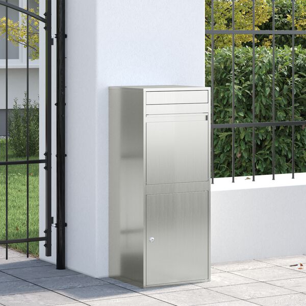 vidaXL Caixa para entrega de pacotes com porta Preto 41 x 38 x 103 cm