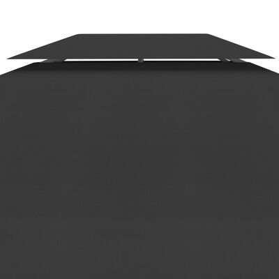 vidaXL Cobertura de gazebo com 2 camadas 310 g/m² 4x3 m preto