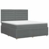 vidaXL Cama box spring com colch&atilde;o Cinzento-Escuro 160 x 200 cm Tecido