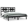 vidaXL Estrutura de cama 200x200 cm pinho maci&ccedil;o preto