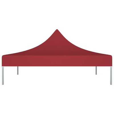 vidaXL Teto para tenda de festas 3x3 m 270 g/m² bordô
