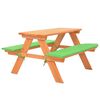 vidaXL Mesa de piquenique infantil c/ bancos 89x79x50cm abeto maci&ccedil;o