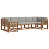 vidaXL Conjunto de Sof&aacute;s para Exterior 7 pcs Cinza Natural e Claro