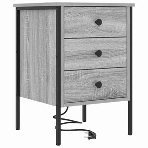 vidaXL Arm&aacute;rio de Cabeceira Cinza Sonoma 42 x 41 x 61 cm