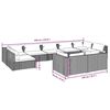 vidaXL 9 pcs conjunto lounge de jardim c/ almofad&otilde;es vime PE preto