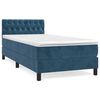 vidaXL Cama com molas/colch&atilde;o 90x190 cm veludo azul-escuro