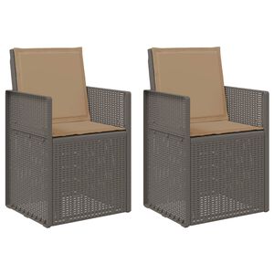 vidaXL Cadeiras de Jantar para Jardim 2 pcs Cinza Claro e Taupe PP