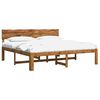 vidaXL Estrutura de Cama de Casal com Cabeceira ROSTOCK Natural