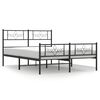 vidaXL Estrutura de cama com cabeceira e p&eacute;s 140x190 cm metal preto