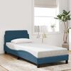 vidaXL Estrutura de cama com cabeceira Dover 90x190 cm veludo azul