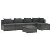 vidaXL 6 pcs conjunto lounge de jardim c/ almofad&otilde;es vime PE cinzento