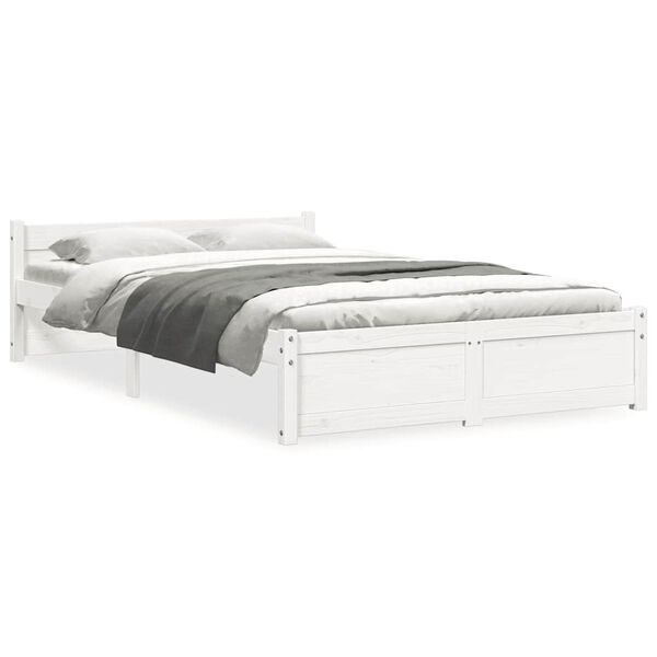 vidaXL Estrutura de cama 120x200 cm madeira maciça branco