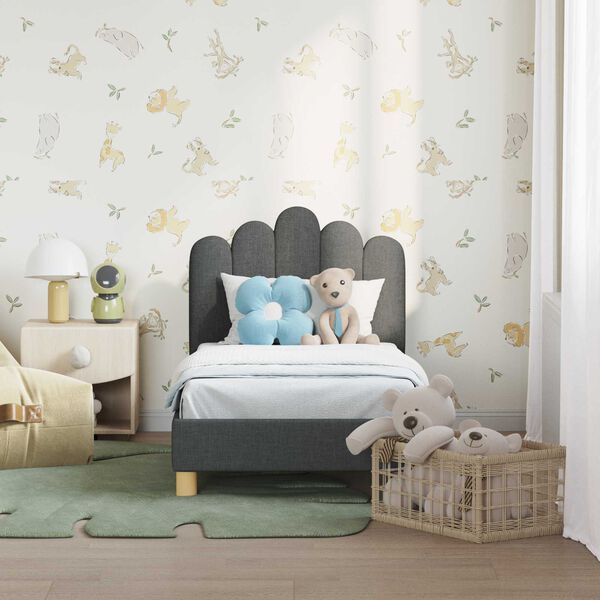 vidaXL Estrutura de Cama para Crian&ccedil;a com Cabeceira Cinza Escuro