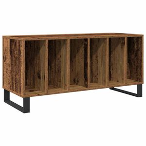 vidaXL Arm&aacute;rio para discos de vinil Madeira antiga 100 x 38 x 48 cm