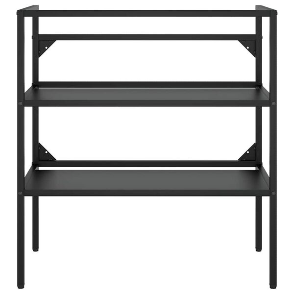 vidaXL Estrutura p/ lavat&oacute;rio casa de banho ferro 79x38x83 cm preto